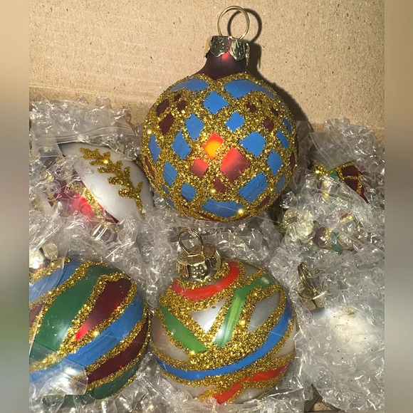 Vintage Place Card Name Holders Holiday Glitter Sparkling Set 6 - Picture 2 of 5